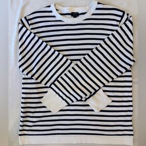 J. Crew Factory Navy and White Nautical Striped Crewneck Sweater Men’s L